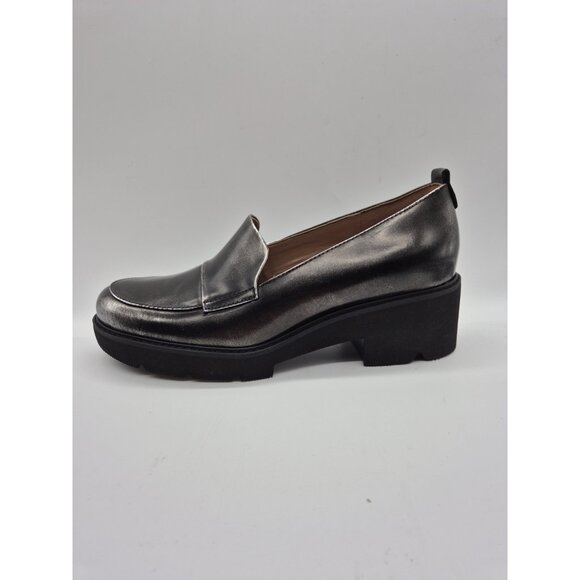 Naturalizer Women's Shoes Size 7.5 Loafers Leather Black/Gray Chunky Darry 375 - Picture 3 of 10